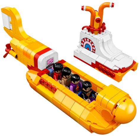 Illustration for article titled Lego's New Yellow Submarine Comes With Four Perfect Beatles Minifigs
